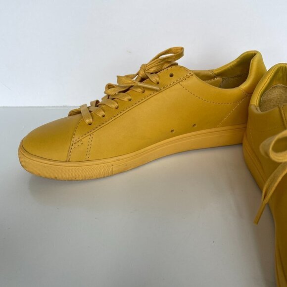 CLAE Bradley Sneaker Yellow Leather Lace Up Womens 7 - Picture 5 of 8
